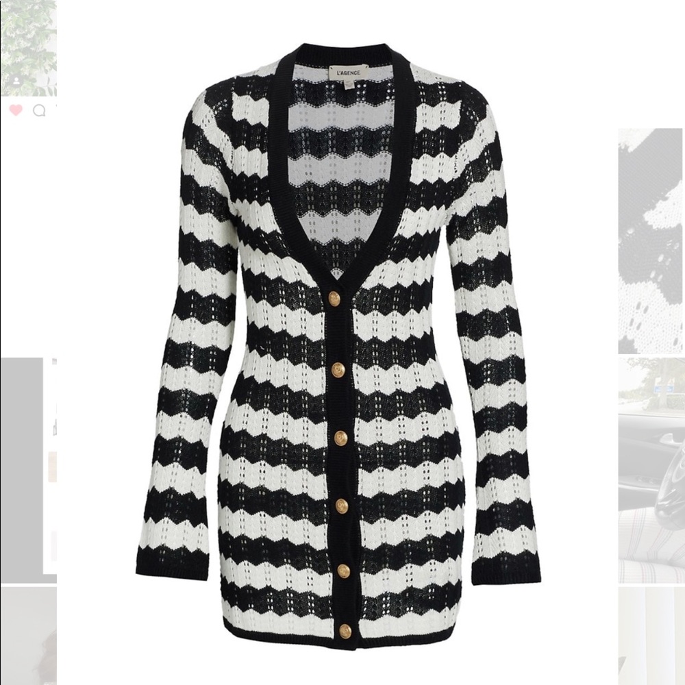 L’Agence Joan Striped Cardigan